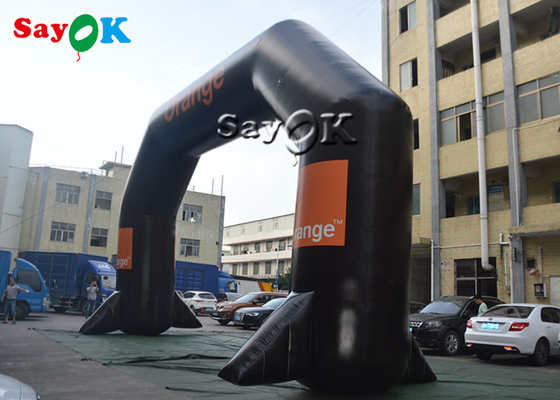 Linha inflável arco inflável do começo da entrada de encerado do PVC do preto para o supermercado do parque