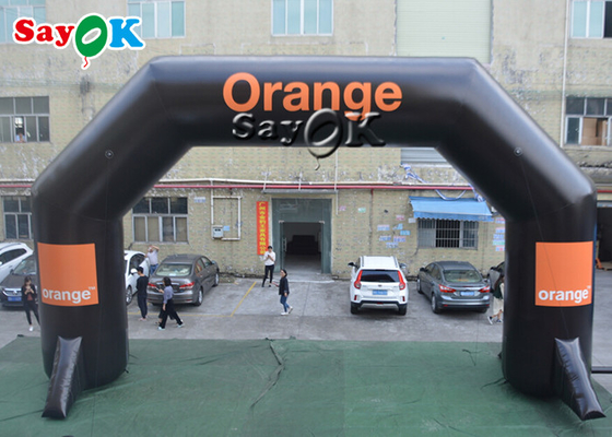 Linha inflável arco inflável do começo da entrada de encerado do PVC do preto para o supermercado do parque