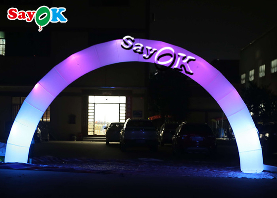 Pano de nylon do arco inflável da entrada que anuncia o arco inflável do diodo emissor de luz para a decoração do evento do partido