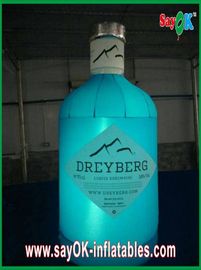 Decoração inflável inflável azul da iluminação da garrafa de vinho para anunciar
