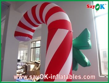 Bastão de doces inflável da propaganda durável feita sob encomenda para o feriado do Natal