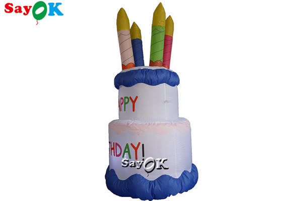 Bolo de anúncio inflável da decoração da jarda do bolo de aniversário da explosão de encerado