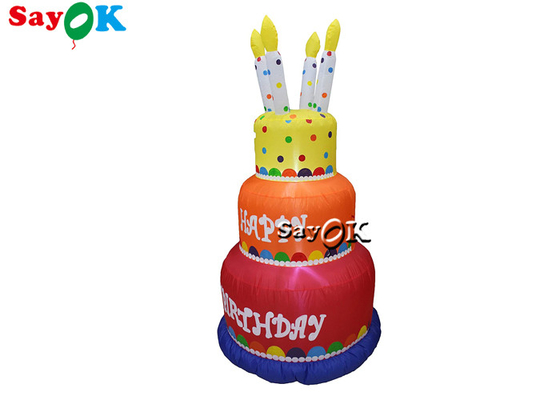 Bolo de anúncio inflável da decoração da jarda do bolo de aniversário da explosão de encerado