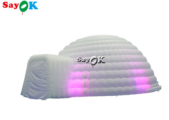 Tenda de iglu inflável LED branca pura Iluminação de tenda inflável Cúpula redonda Para eventos de festa discoteca Tenda de ar inflável
