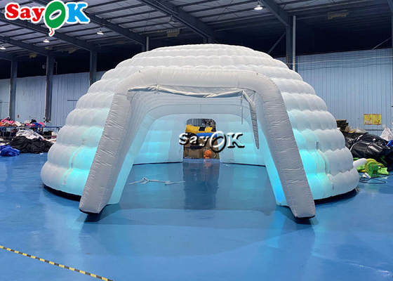 Tenda de iglu inflável LED branca pura Iluminação de tenda inflável Cúpula redonda Para eventos de festa discoteca Tenda de ar inflável