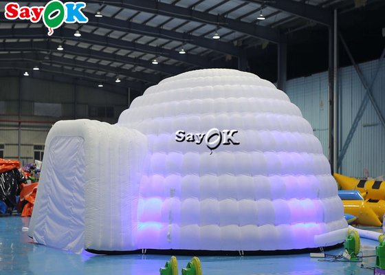 Tenda de iglu inflável LED branca pura Iluminação de tenda inflável Cúpula redonda Para eventos de festa discoteca Tenda de ar inflável
