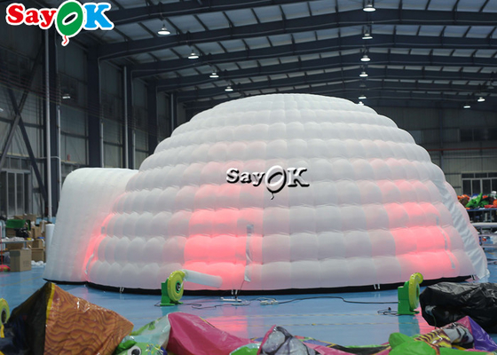 Tenda de iglu inflável LED branca pura Iluminação de tenda inflável Cúpula redonda Para eventos de festa discoteca Tenda de ar inflável