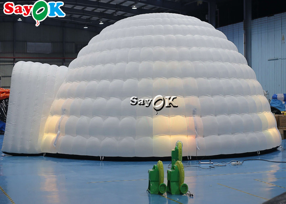 Tenda de iglu inflável LED branca pura Iluminação de tenda inflável Cúpula redonda Para eventos de festa discoteca Tenda de ar inflável