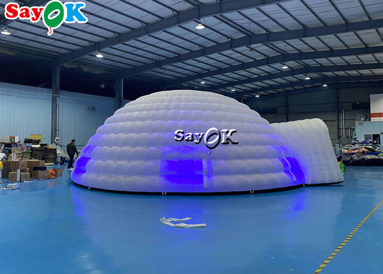 Tenda de iglu inflável LED branca pura Iluminação de tenda inflável Cúpula redonda Para eventos de festa discoteca Tenda de ar inflável
