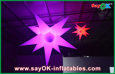 Balão conduzido inflável da estrela da propaganda da estrela da decoração interna do partido com luz do diodo emissor de luz
