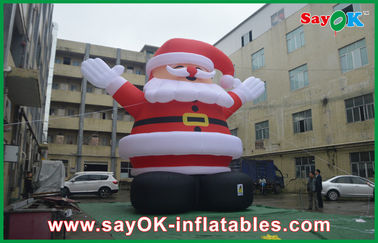 Natal grande vermelho Papai Noel da altura inflável das decorações 8m do feriado com pano de Oxford