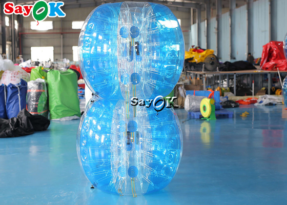A bola abundante de Zorb do corpo inflável do PVC do adulto TPU dos jogos do carnaval ajustou o futebol inflável cor-de-rosa azul transparente da bolha
