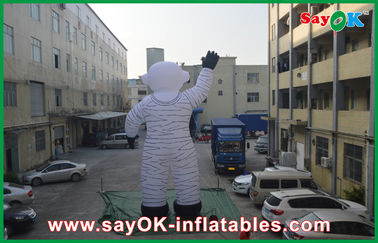 Personagens de publicidade infláveis 4m Oxford Cloth Outdoor Holiday Inflatables White Spaceman Para publicidade