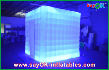 Cubo portátil alugado Photobooth inflável 2.4x2.4x2.5m da cabine inflável da foto com barraca do diodo emissor de luz