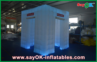 Cubo portátil alugado Photobooth inflável 2.4x2.4x2.5m da cabine inflável da foto com barraca do diodo emissor de luz