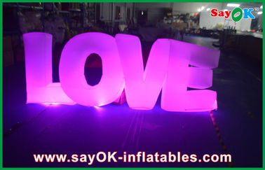 Amor que ilumina o pano exterior do nylon das decorações de Inflatables da jarda