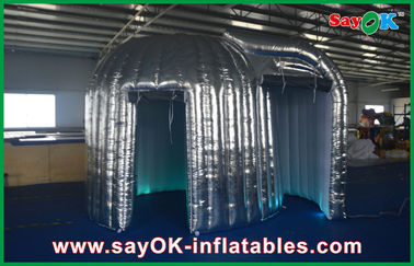 Decorações infláveis Photobooth conduzido prateado feito-à-medida do partido barraca de anúncio inflável para o arrendamento