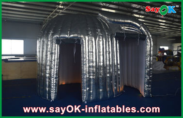 Decorações infláveis Photobooth conduzido prateado feito-à-medida do partido barraca de anúncio inflável para o arrendamento