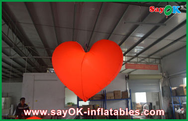 Coração de suspensão 2M da luz inflável vermelha interna do diodo emissor de luz do evento decorativos com conduzido