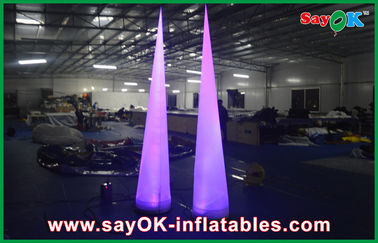 a decoração inflável da iluminação do partido de 3m conduziu o pano claro do nylon do cone do tráfego