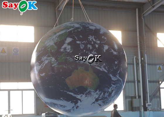 Iluminação 8ft inflável de Decorative With Led do modelo do globo da terra do evento 2.5m da escola