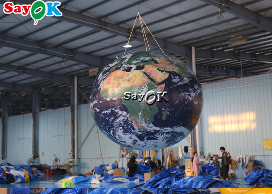 Iluminação 8ft inflável de Decorative With Led do modelo do globo da terra do evento 2.5m da escola