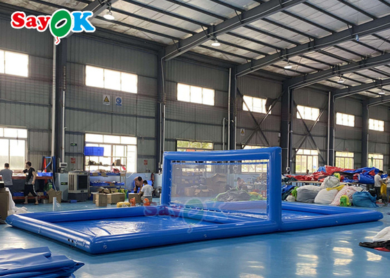 Esportes para adultos piscina gigante de voleibol inflável com rede de impressão de seda brinquedos infláveis de água para crianças
