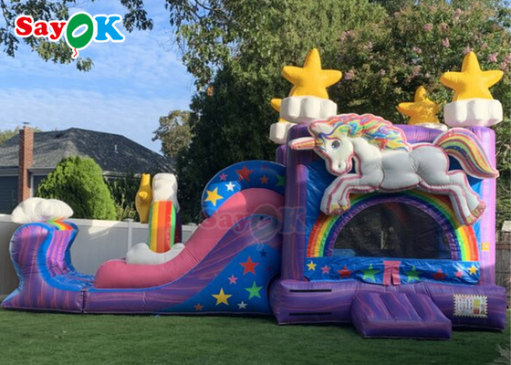 Slide inflável para crianças Unicórnio inflável Bounce House Jumper Slide Party Aluguel Unicórnio Kid Zone Wet Dry Combo