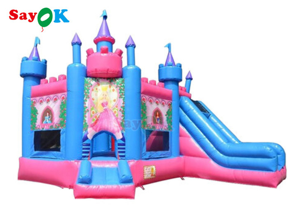 Castelo inflável impermeável da princesa Frozen Carriage Bouncy da casa do salto com corrediça
