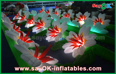 Corrente de flor inflável personalizada do casamento da decoração da iluminação de pano de nylon