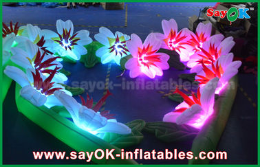 Corrente de flor inflável personalizada do casamento da decoração da iluminação de pano de nylon