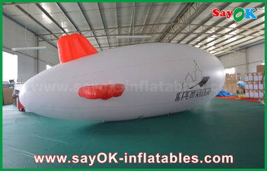 plano de ar inflável do zepelim do hélio do balão 5m do hélio do logotipo feito sob encomenda do PVC de 0.2mm