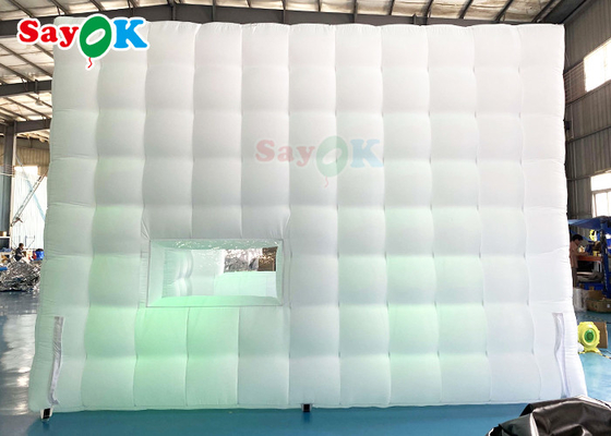 Cubo inflável exterior hermético 5x5x3.5mH da barraca do diodo emissor de luz da barraca inflável do ar para o evento do partido