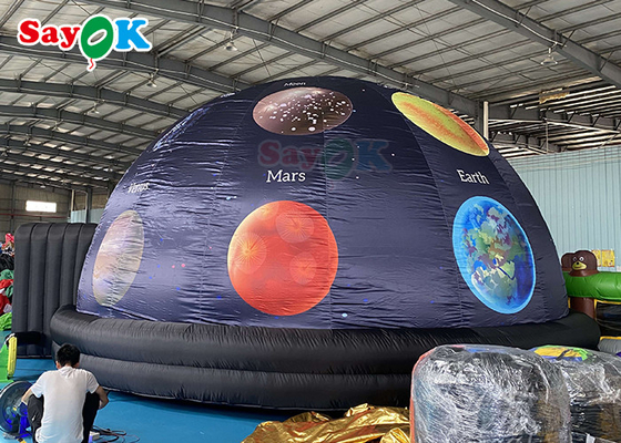 Barraca inflável impressa personalizada da abóbada da projeção do preto do planetário para a exposição da ciência