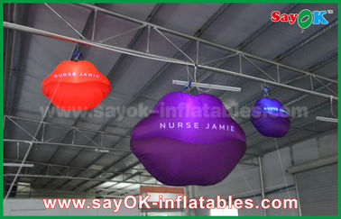 Luz inflável do diodo emissor de luz da forma vermelha de nylon da boca do bordo para a decoração 1.5m do telhado impermeável