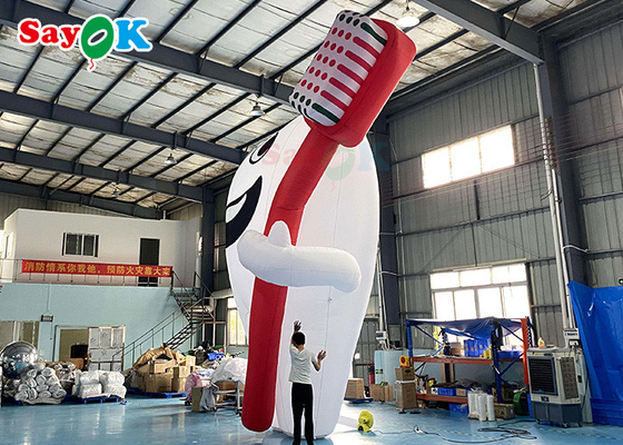 Personagens de desenhos animados infláveis de 6m brancos Produtos de promoção de dentes gigantes Modelo inflável