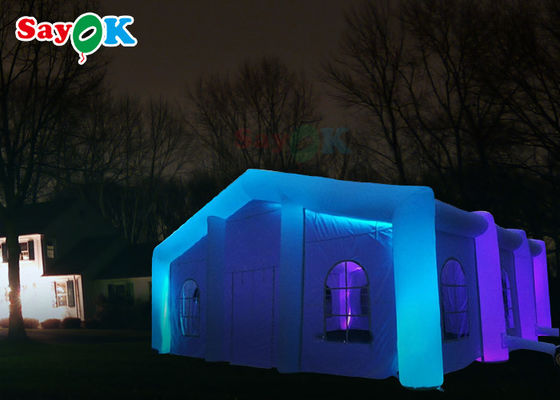 Tenda de casa inflável LED Cubo de cor Tenda de casamento inflável Blow Up Bubble Camping Tent