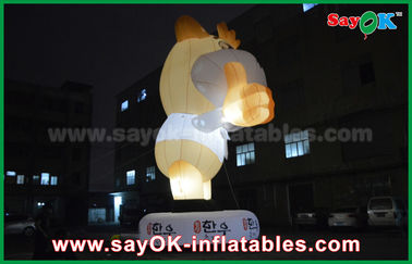 Cor branca dos desenhos animados infláveis da vaca de Oxford do gigante dos 10m da propaganda com luz conduzida