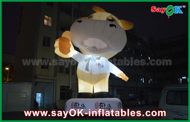 Publicidade 10m Gigante Oxford Cow inflável Cartoon Branco Cor Com Luz LED Personagens de Cartoon Para Festas de Aniversário