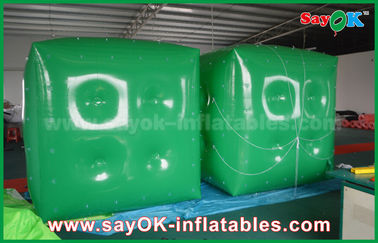 Anunciando o balão inflável verde branco/o balão hélio do cubo com logotipo imprima