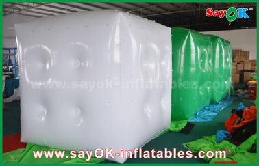 Anunciando o balão inflável verde branco/o balão hélio do cubo com logotipo imprima