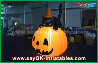 Gato inflável durável da abóbora das decorações do feriado de Dia das Bruxas com iluminação conduzida