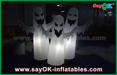 decoração inflável da iluminação de Dia das Bruxas 3 Ghost de pano de 1.5m OXford impermeável