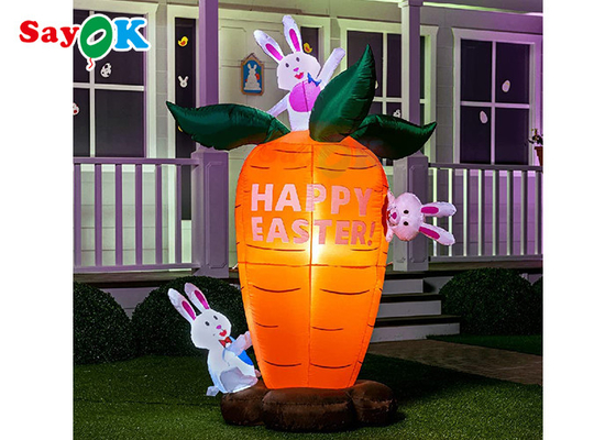Decorações infláveis ​​para festas de Páscoa de jardim, cenouras e coelho fofo