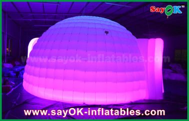 A cor inflável do iglu da abóbada da barraca mudou a iluminação da barraca inflável redonda da abóbada com material de pano de Oxfor