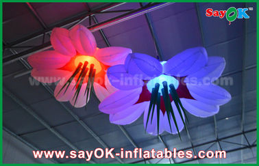 O diodo emissor de luz pendura da decoração inflável da iluminação da flor o pano de nylon para anunciar/evento