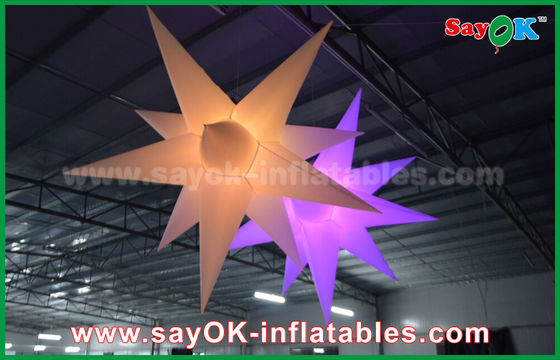 Decorações infláveis exteriores de anúncio de nylon do balão da estrela do diodo emissor de luz com o ventilador do CE/UL