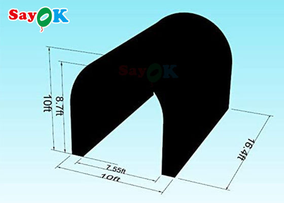 Tenda de túnel inflável de relva preta multifunção para atividades exposições