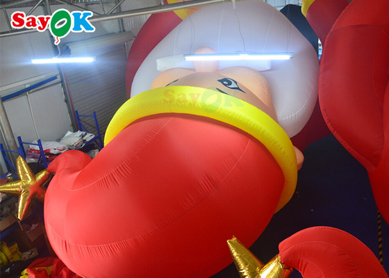 Grandes decorações infláveis ​​​​de férias de LED 10m Papai Noel Explosões