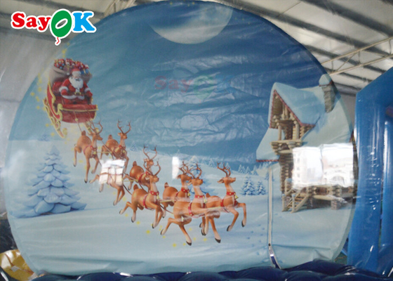 Barraca de bolhas inflável de PVC transparente de 3m boneco de neve tema de natal para anúncio de evento